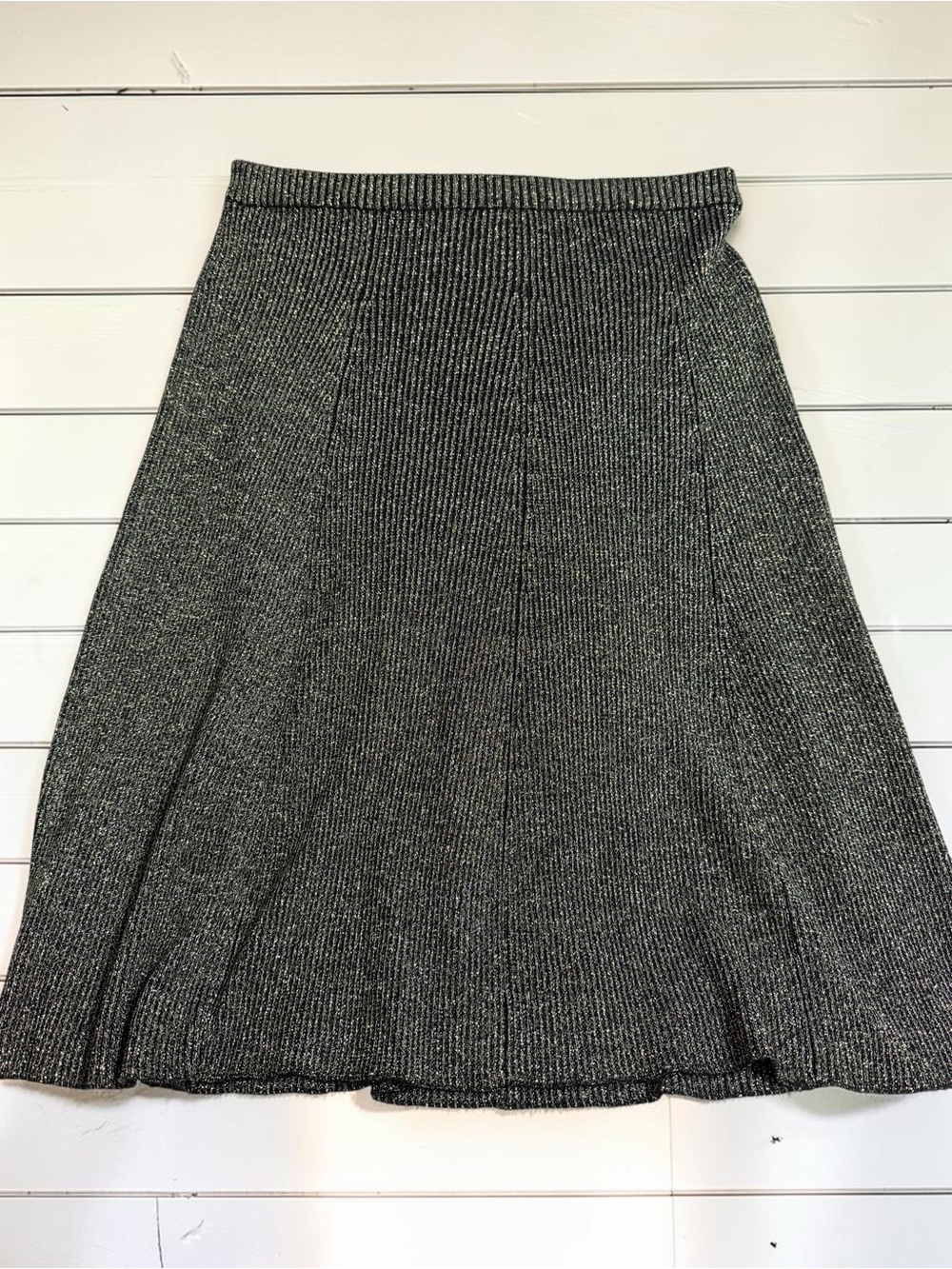 Cremieux Metallic Knit Midi Skirt Quiet Luxury Old Money Capsule XS